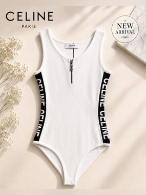 🤍 Minimalist Luxury | White Zip-Front Bodysuit 🤍